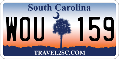 SC license plate WOU159