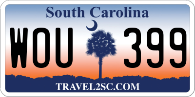 SC license plate WOU399