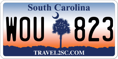 SC license plate WOU823