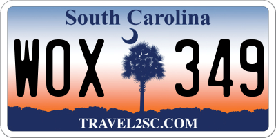 SC license plate WOX349