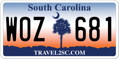 SC license plate WOZ681