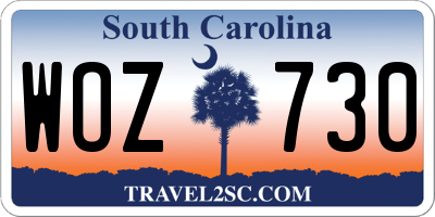 SC license plate WOZ730