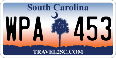 SC license plate WPA453