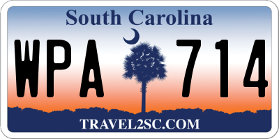 SC license plate WPA714