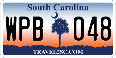 SC license plate WPB048