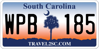 SC license plate WPB185