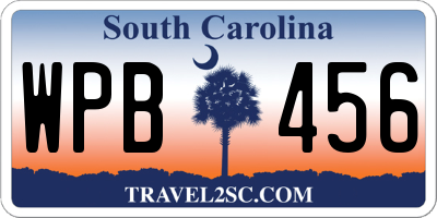 SC license plate WPB456