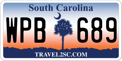 SC license plate WPB689