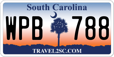 SC license plate WPB788