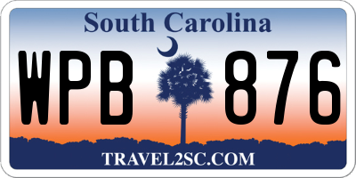 SC license plate WPB876