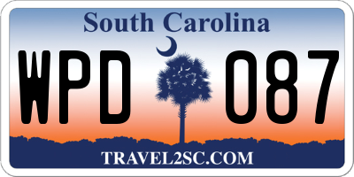 SC license plate WPD087