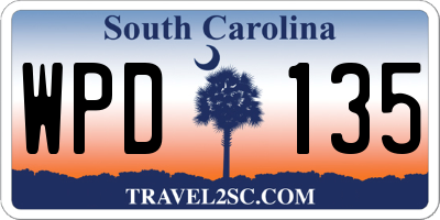 SC license plate WPD135