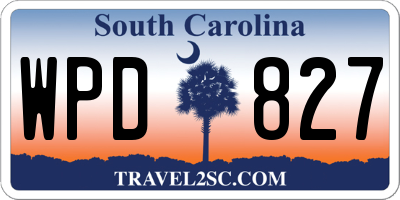 SC license plate WPD827