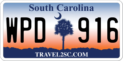 SC license plate WPD916