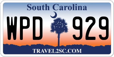 SC license plate WPD929