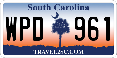 SC license plate WPD961