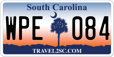 SC license plate WPE084