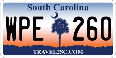 SC license plate WPE260