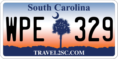 SC license plate WPE329