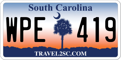 SC license plate WPE419