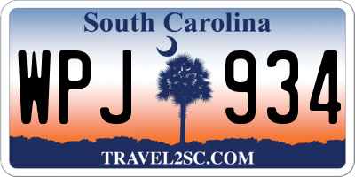 SC license plate WPJ934