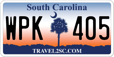 SC license plate WPK405