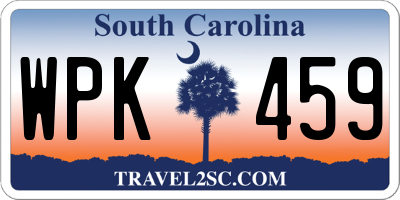 SC license plate WPK459