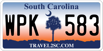 SC license plate WPK583