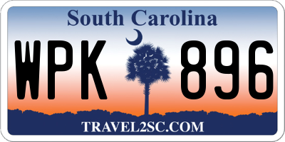 SC license plate WPK896