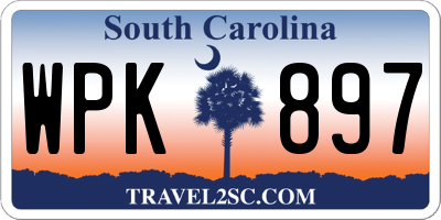 SC license plate WPK897