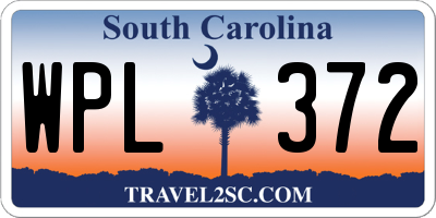 SC license plate WPL372
