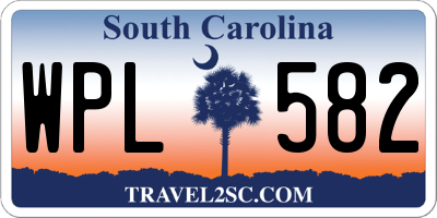 SC license plate WPL582