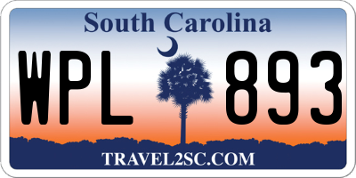 SC license plate WPL893