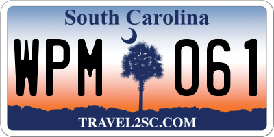 SC license plate WPM061