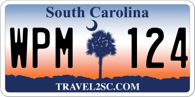SC license plate WPM124