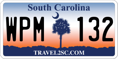 SC license plate WPM132