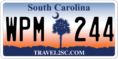 SC license plate WPM244