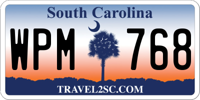 SC license plate WPM768