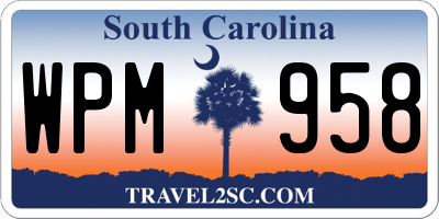 SC license plate WPM958