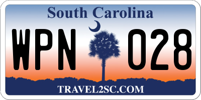 SC license plate WPN028