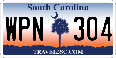 SC license plate WPN304