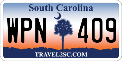 SC license plate WPN409