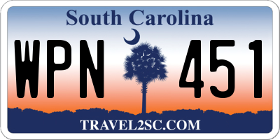 SC license plate WPN451