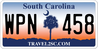 SC license plate WPN458