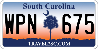 SC license plate WPN675