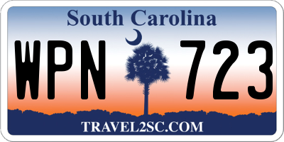 SC license plate WPN723
