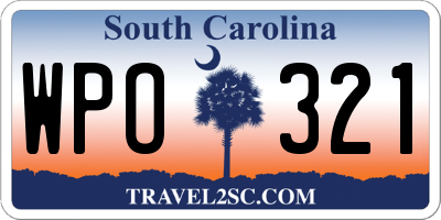 SC license plate WPO321