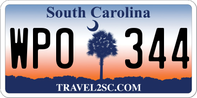 SC license plate WPO344