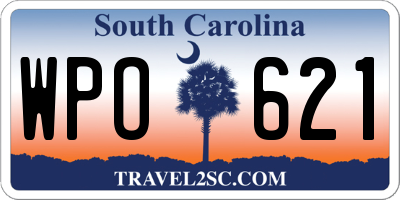 SC license plate WPO621