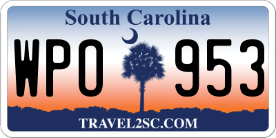 SC license plate WPO953